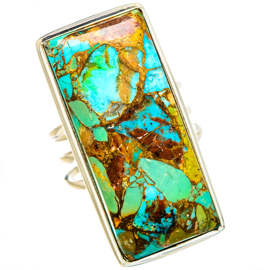 Kingman Mohave Turquoise Rings handcrafted by Ana Silver Co - RING132325 - Photo 2