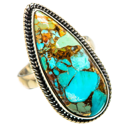 Kingman Mohave Turquoise Rings handcrafted by Ana Silver Co - RING132347 - Photo 2