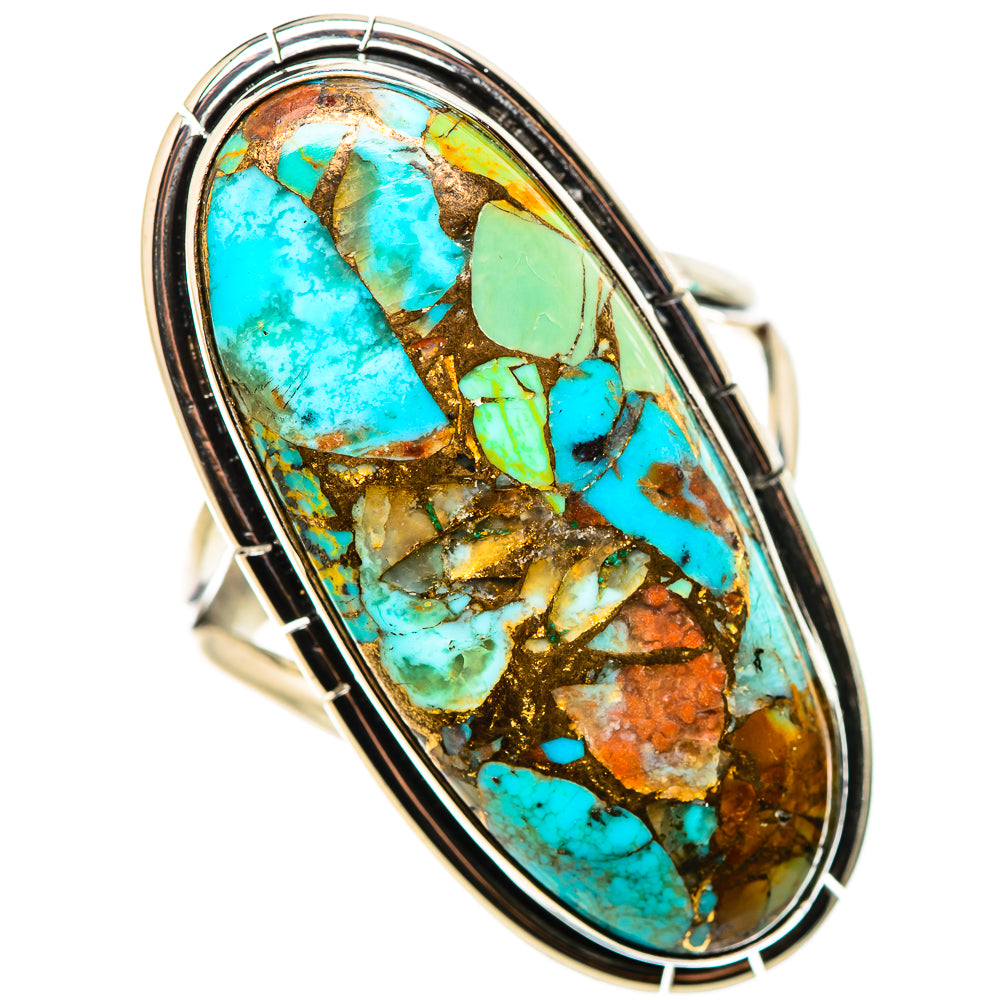 Kingman Mohave Turquoise Rings handcrafted by Ana Silver Co - RING132348 - Photo 2