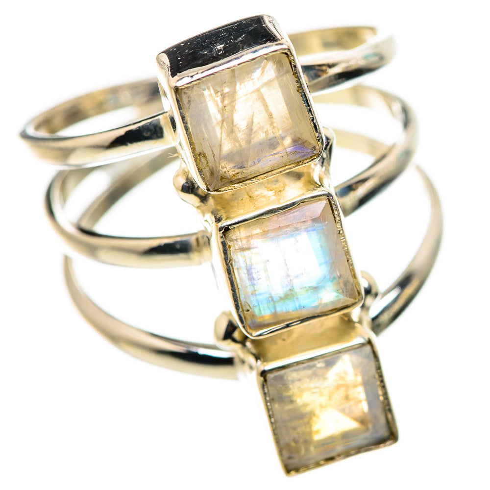 Rainbow Moonstone Rings handcrafted by Ana Silver Co - RING132365 - Photo 2