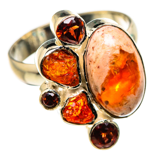 Mexican Fire Agate Rings handcrafted by Ana Silver Co - RING132369 - Photo 2