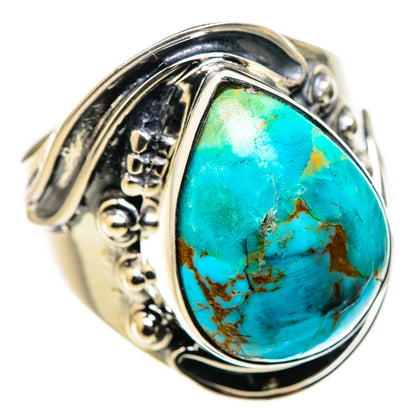 Blue Copper Composite Turquoise Rings handcrafted by Ana Silver Co - RING132373 - Photo 2