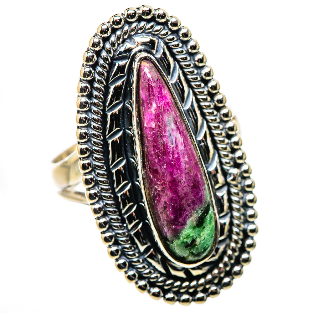 Ruby Zoisite Rings handcrafted by Ana Silver Co - RING132388 - Photo 2