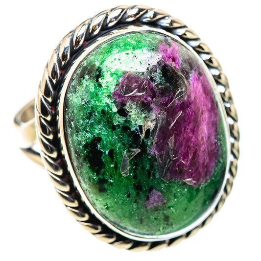 Ruby Zoisite Rings handcrafted by Ana Silver Co - RING132395 - Photo 2
