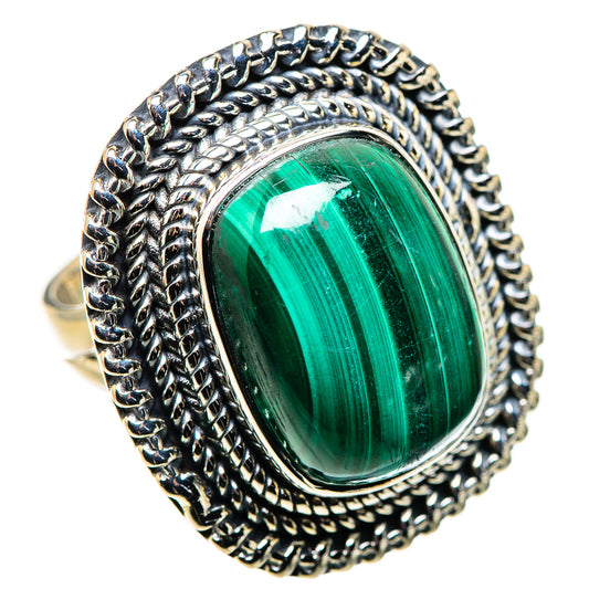 Malachite Rings handcrafted by Ana Silver Co - RING132414 - Photo 2