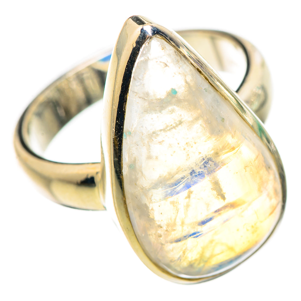 Rainbow Moonstone Rings handcrafted by Ana Silver Co - RING132425 - Photo 2