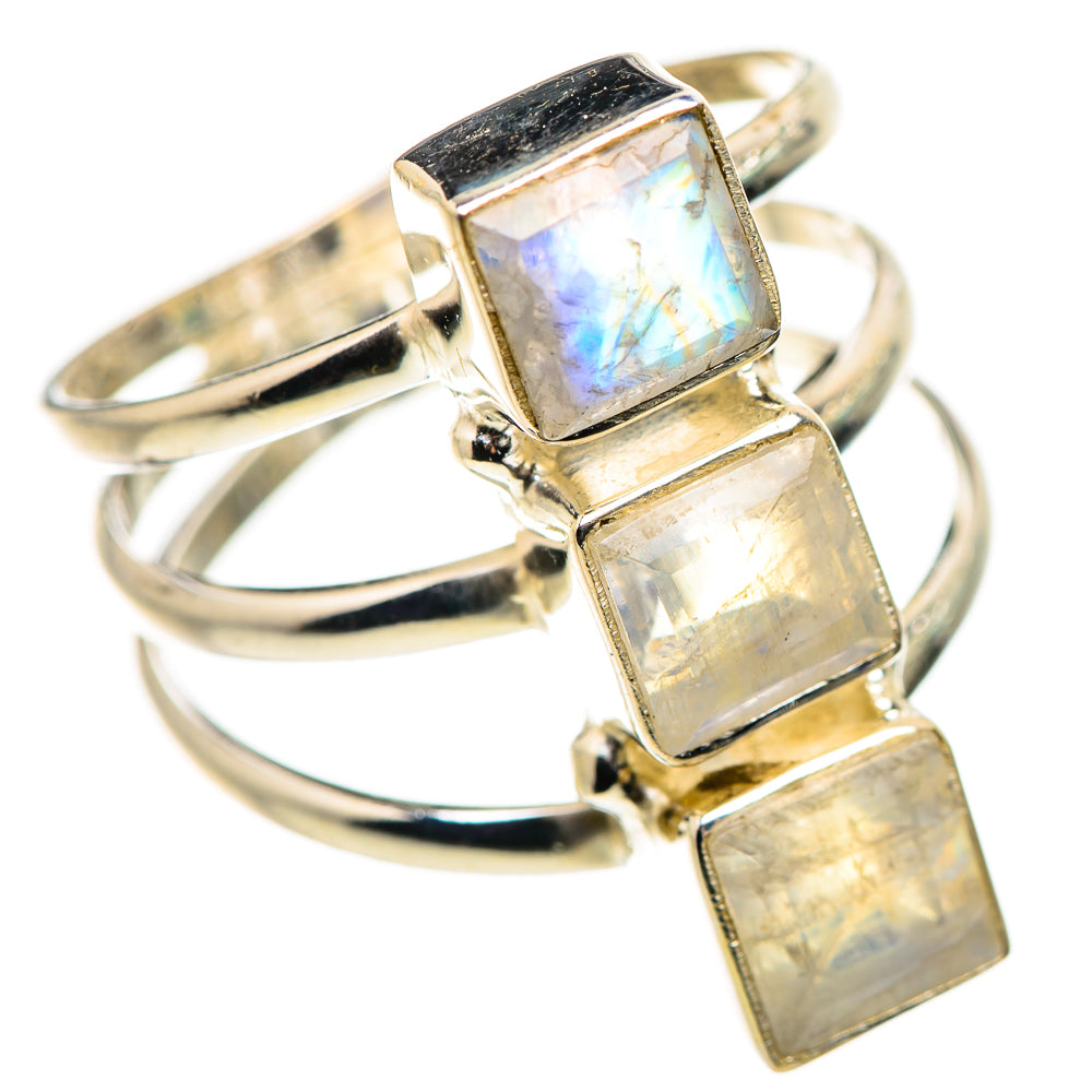 Rainbow Moonstone Rings handcrafted by Ana Silver Co - RING132426 - Photo 2