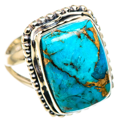 Blue Copper Composite Turquoise Rings handcrafted by Ana Silver Co - RING132463 - Photo 2