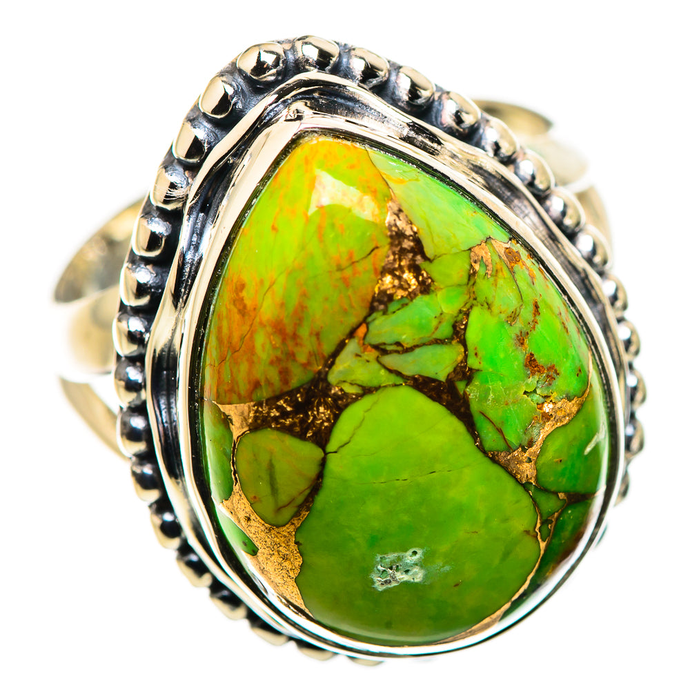 Green Copper Composite Turquoise Rings handcrafted by Ana Silver Co - RING132466 - Photo 2