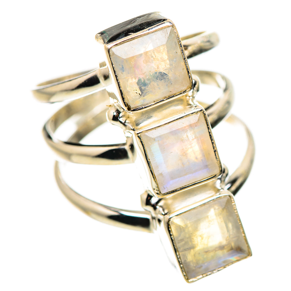 Rainbow Moonstone Rings handcrafted by Ana Silver Co - RING132500 - Photo 2
