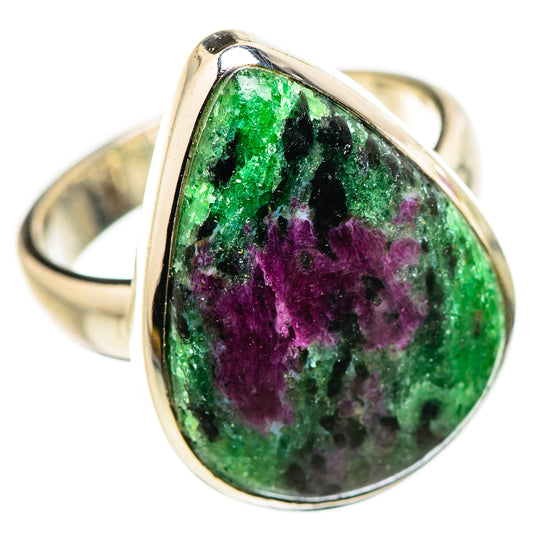 Ruby Zoisite Rings handcrafted by Ana Silver Co - RING132507 - Photo 2