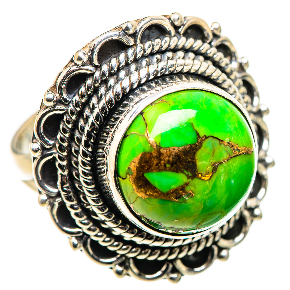 Green Copper Composite Turquoise Rings handcrafted by Ana Silver Co - RING132508 - Photo 2