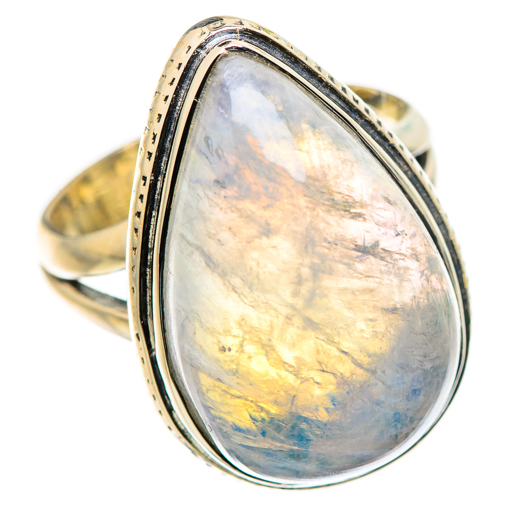 Rainbow Moonstone Rings handcrafted by Ana Silver Co - RING132512 - Photo 2