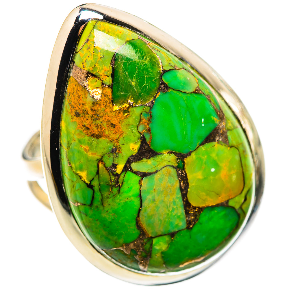Green Copper Composite Turquoise Rings handcrafted by Ana Silver Co - RING132523 - Photo 2