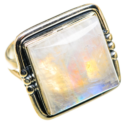 Rainbow Moonstone Rings handcrafted by Ana Silver Co - RING132536 - Photo 2
