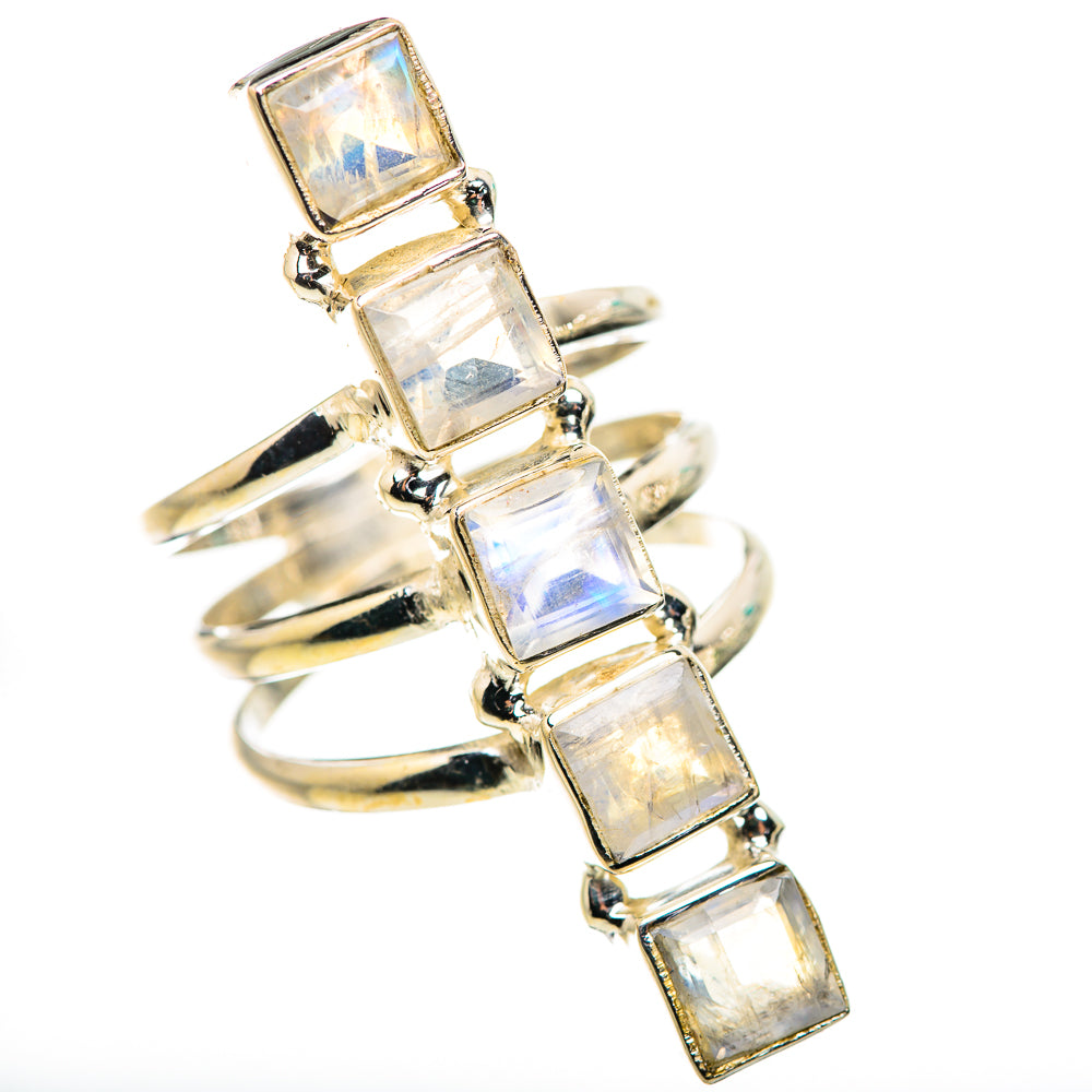 Rainbow Moonstone Rings handcrafted by Ana Silver Co - RING132537 - Photo 2