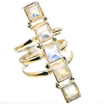 Rainbow Moonstone Rings handcrafted by Ana Silver Co - RING132537 - Photo 2