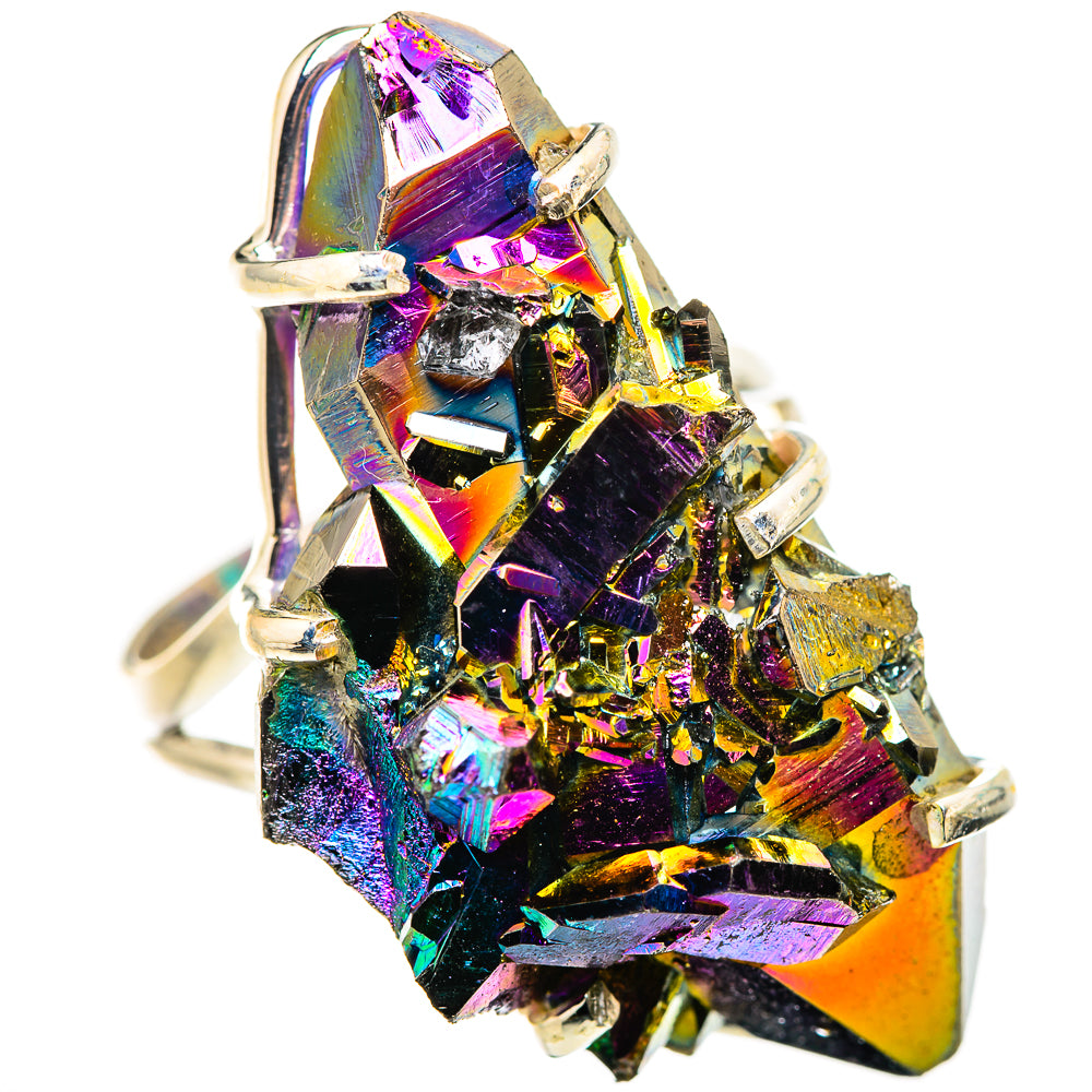Titanium Sunshine Druzy Rings handcrafted by Ana Silver Co - RING132541 - Photo 2