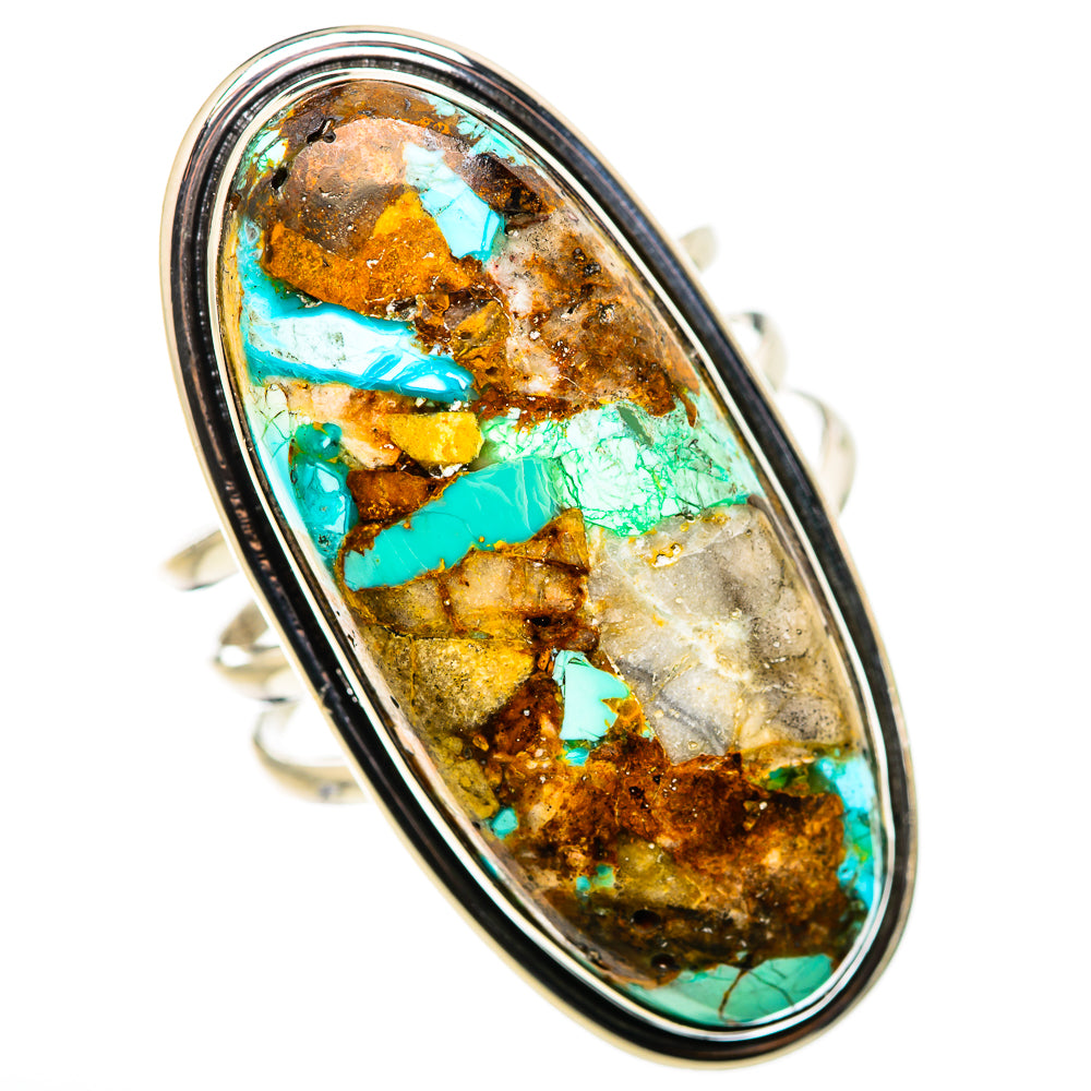 Kingman Mohave Turquoise Rings handcrafted by Ana Silver Co - RING132543 - Photo 2