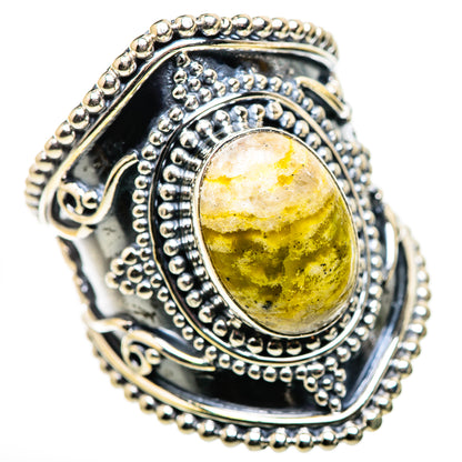 African Green Opal Rings handcrafted by Ana Silver Co - RING132552 - Photo 2
