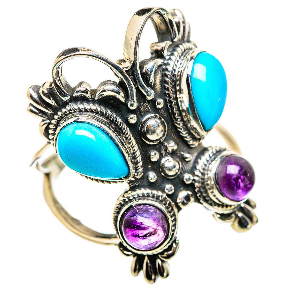 Sleeping Beauty Turquoise Rings handcrafted by Ana Silver Co - RING132558 - Photo 2