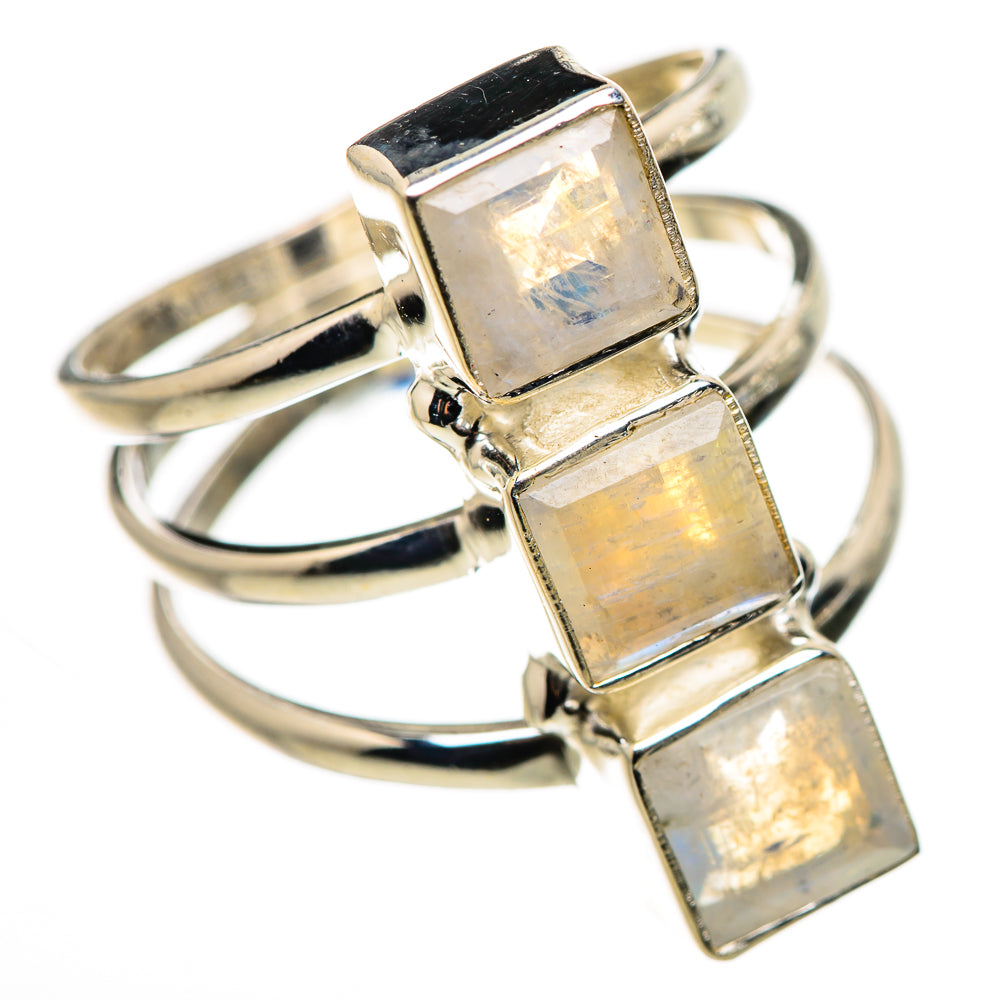Rainbow Moonstone Rings handcrafted by Ana Silver Co - RING132574 - Photo 2
