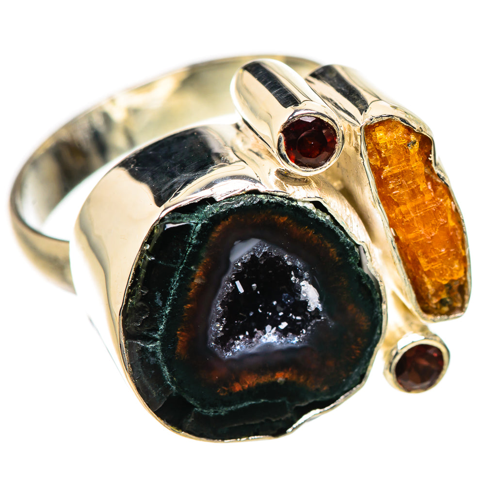 Coconut Geode Druzy Rings handcrafted by Ana Silver Co - RING132577 - Photo 2