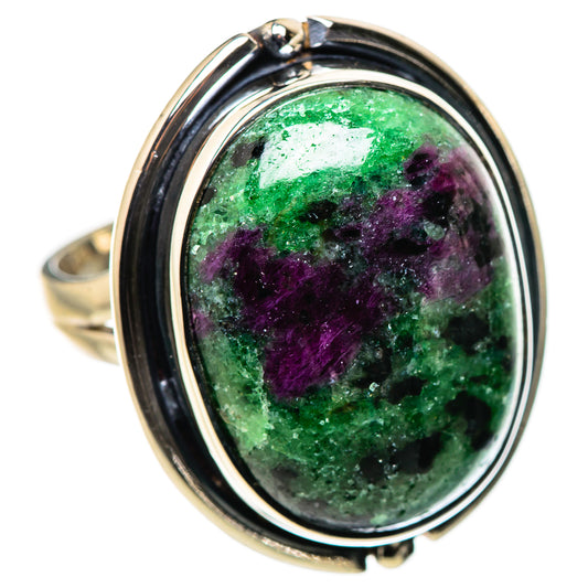 Ruby Zoisite Rings handcrafted by Ana Silver Co - RING132584 - Photo 2