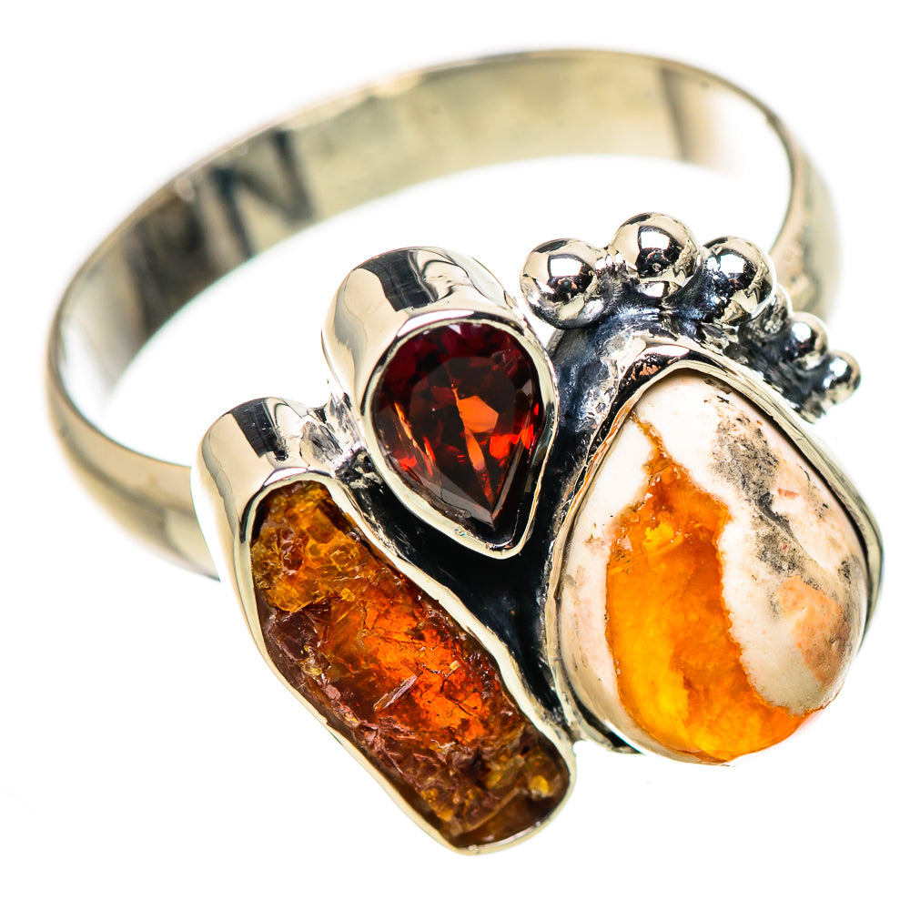 Mexican Fire Opal Rings handcrafted by Ana Silver Co - RING132598 - Photo 2