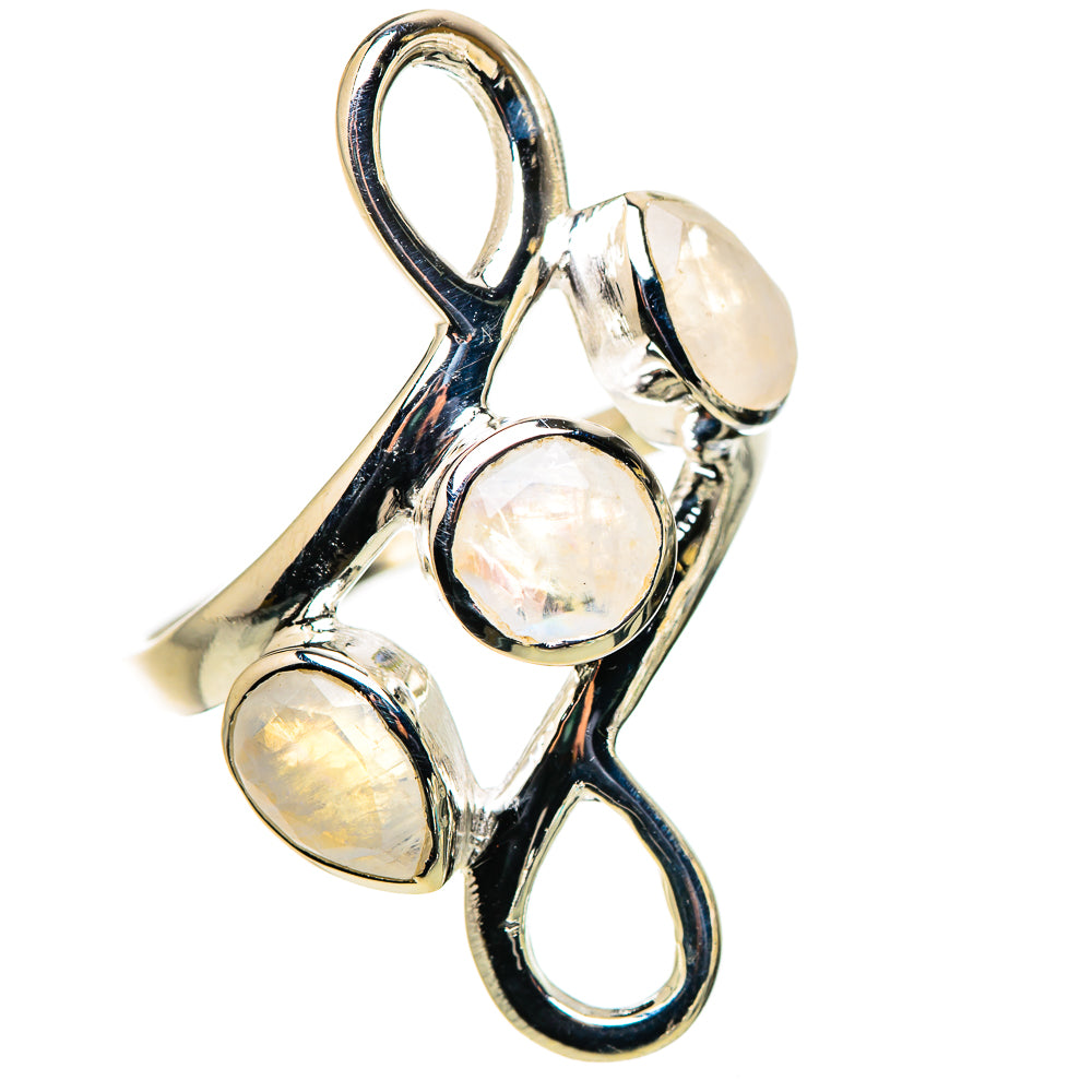 Rainbow Moonstone Rings handcrafted by Ana Silver Co - RING132618 - Photo 2