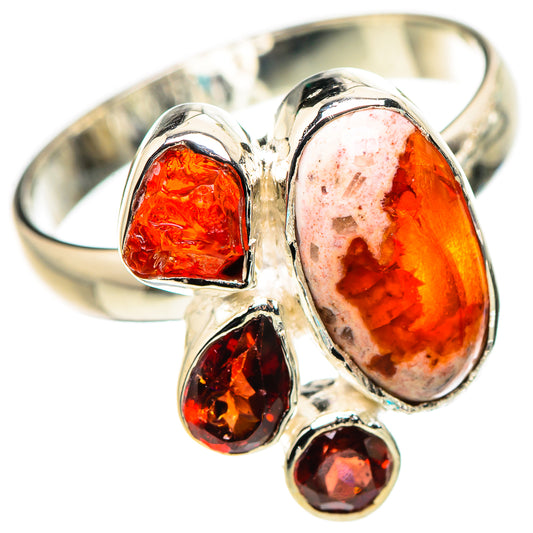 Mexican Fire Opal Rings handcrafted by Ana Silver Co - RING132620 - Photo 2