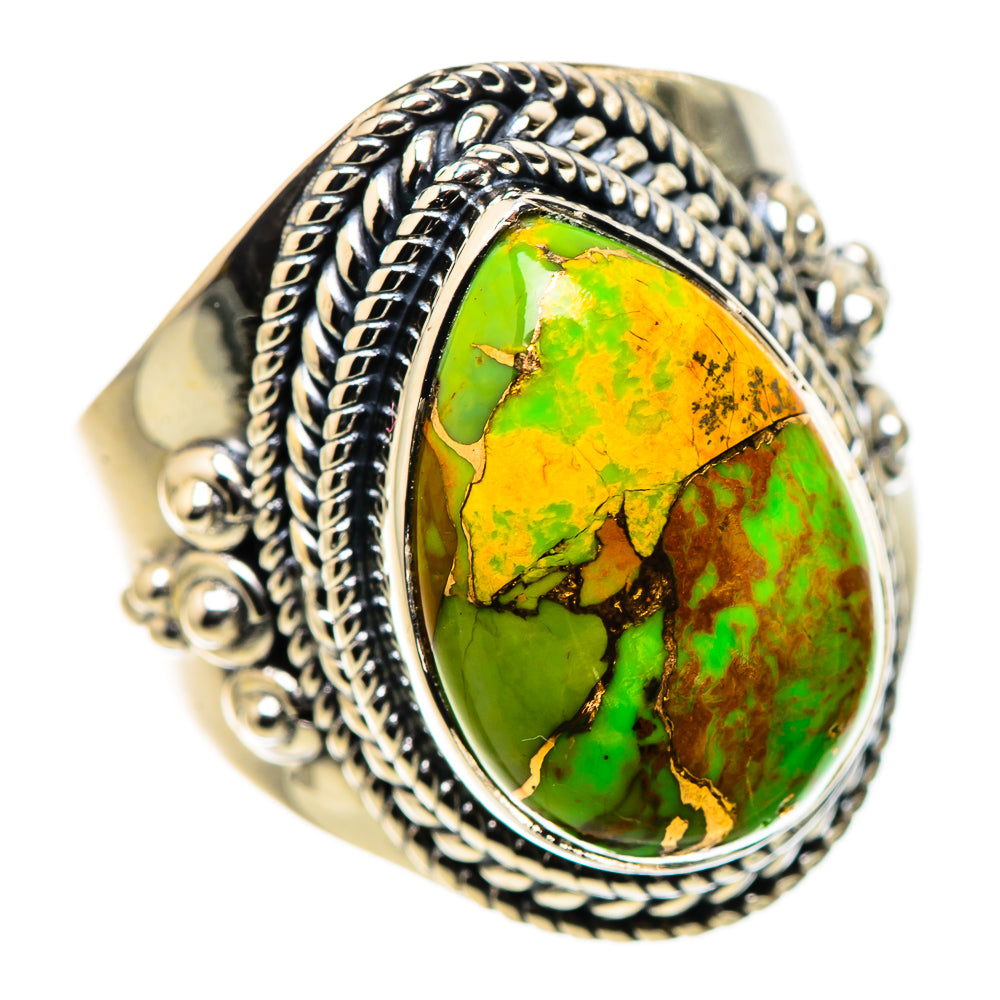 Green Copper Composite Turquoise Rings handcrafted by Ana Silver Co - RING132632 - Photo 2
