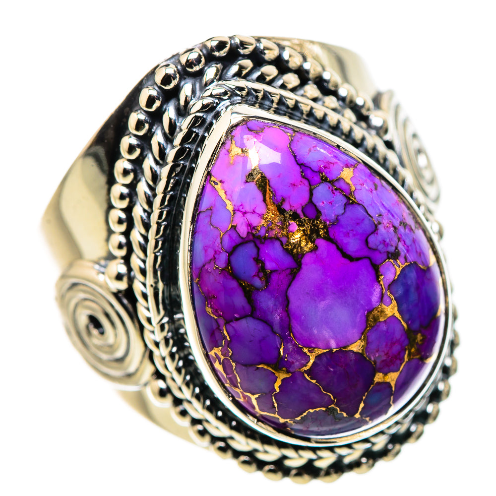 Purple Copper Composite Turquoise Rings handcrafted by Ana Silver Co - RING132659 - Photo 2