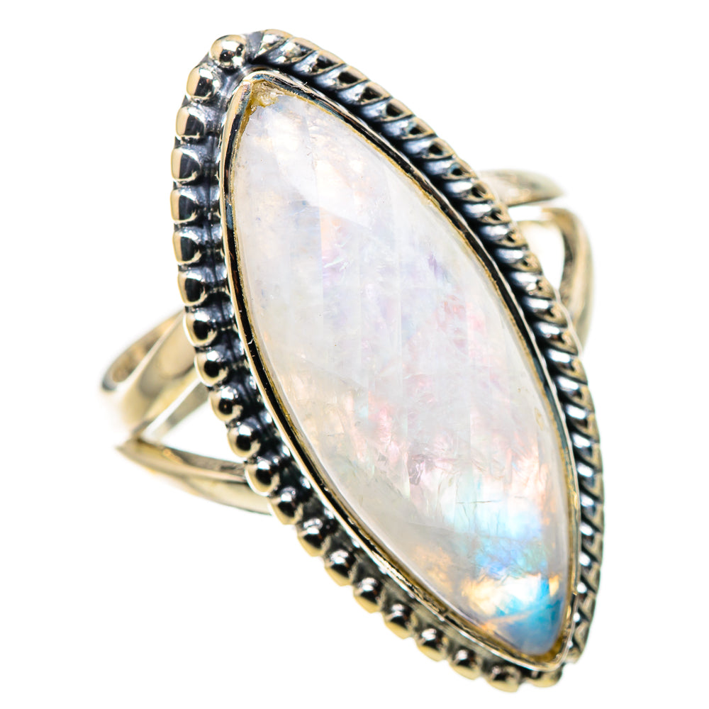 Rainbow Moonstone Rings handcrafted by Ana Silver Co - RING132661 - Photo 2