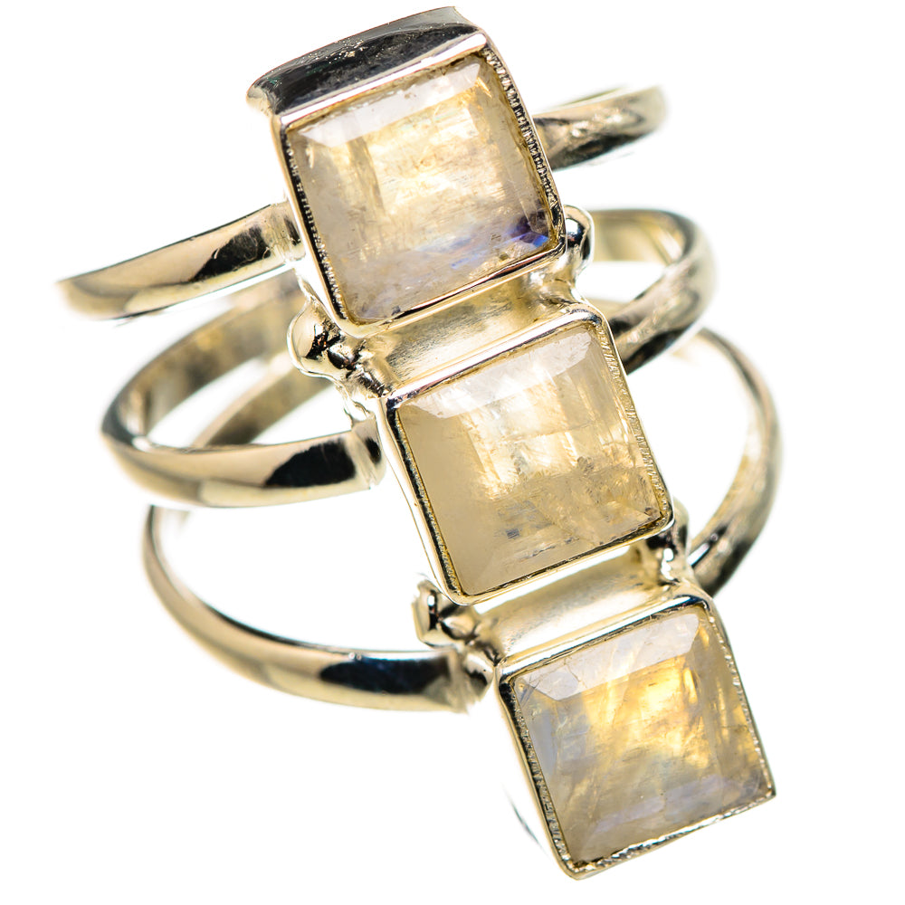 Rainbow Moonstone Rings handcrafted by Ana Silver Co - RING132662 - Photo 2