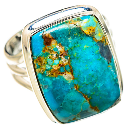Kingman Mohave Turquoise Rings handcrafted by Ana Silver Co - RING132667 - Photo 2