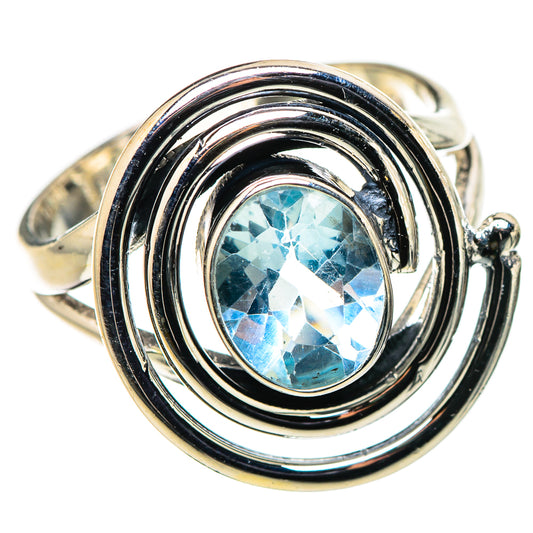 Blue Topaz Rings handcrafted by Ana Silver Co - RING132669 - Photo 2