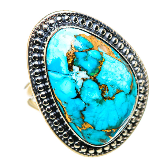 Blue Copper Composite Turquoise Rings handcrafted by Ana Silver Co - RING132689 - Photo 2