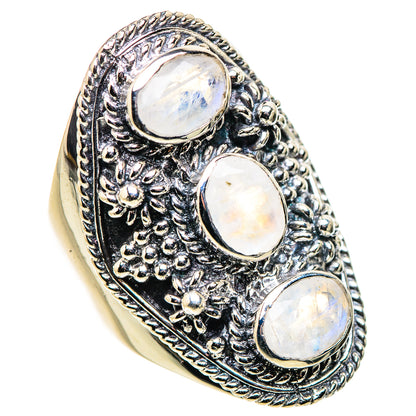Rainbow Moonstone Rings handcrafted by Ana Silver Co - RING132703 - Photo 2