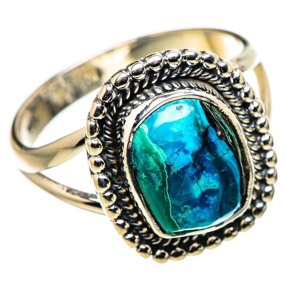 Malachite In Chrysocolla Rings handcrafted by Ana Silver Co - RING132711 - Photo 2