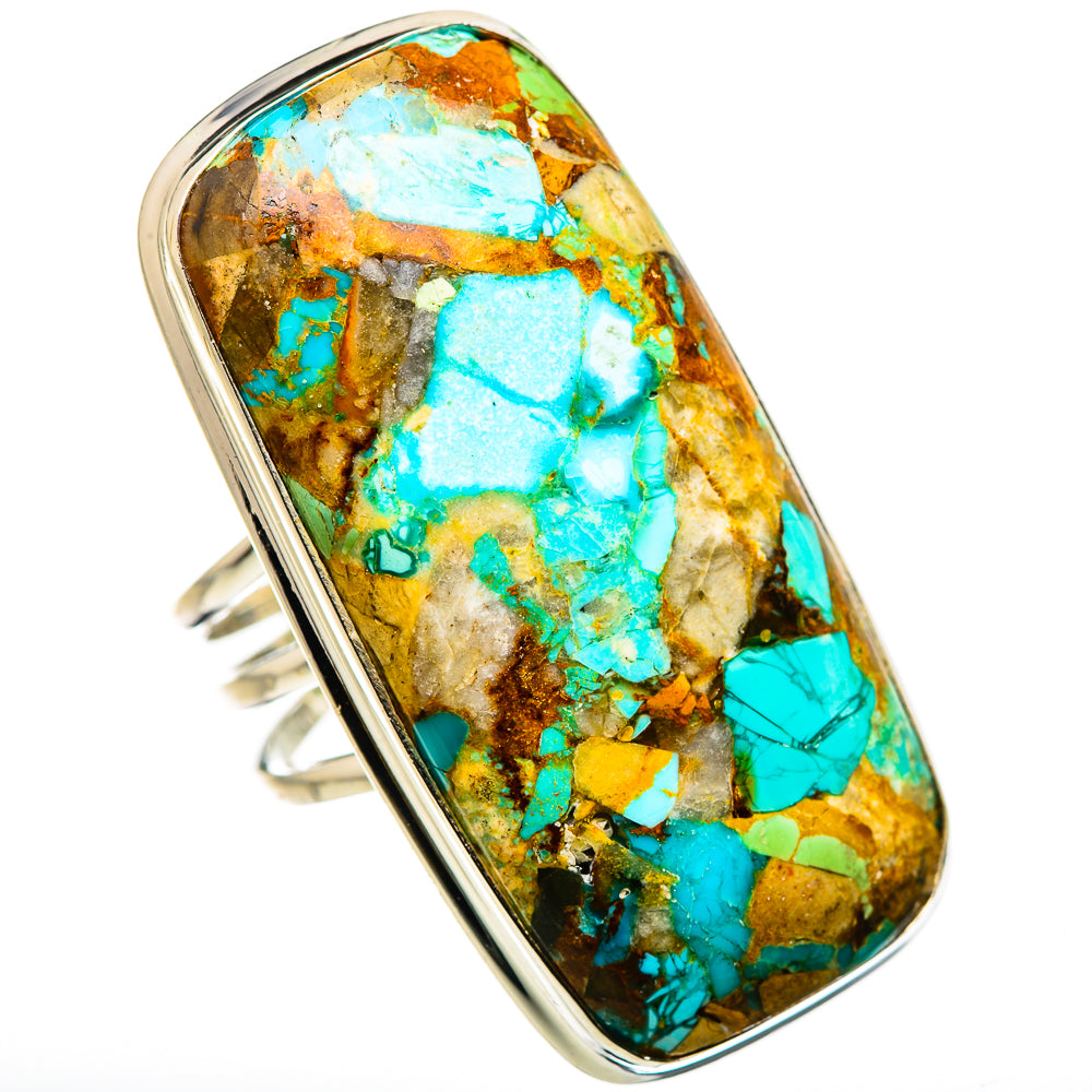 Kingman Mohave Turquoise Rings handcrafted by Ana Silver Co - RING132714 - Photo 2