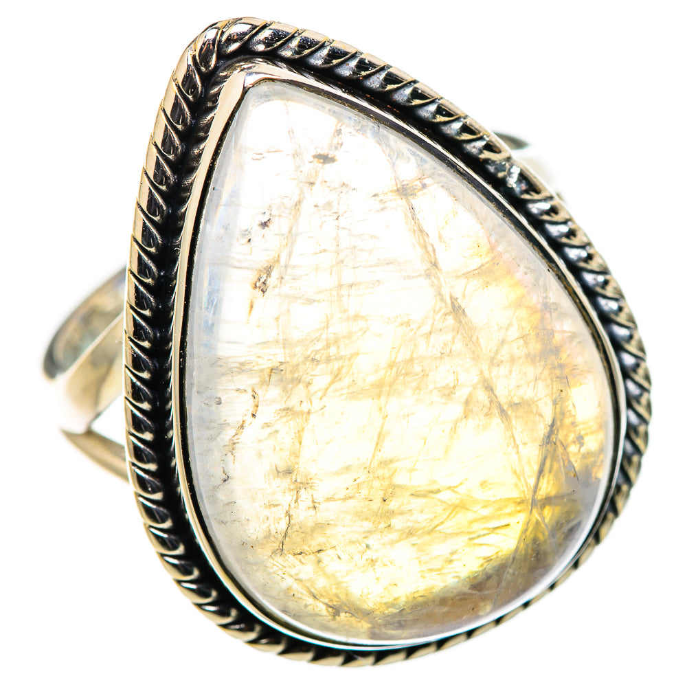 Rainbow Moonstone Rings handcrafted by Ana Silver Co - RING132732 - Photo 2
