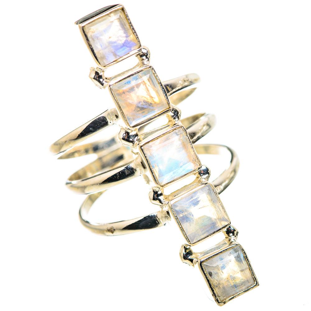Rainbow Moonstone Rings handcrafted by Ana Silver Co - RING132733 - Photo 2