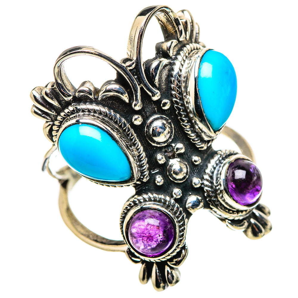 Sleeping Beauty Turquoise Rings handcrafted by Ana Silver Co - RING132734 - Photo 2