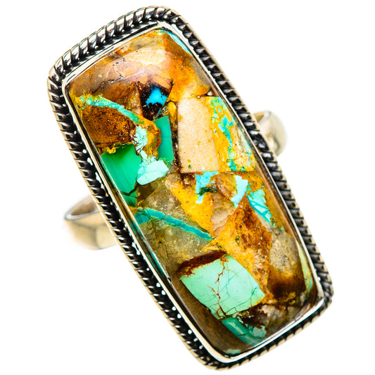 Kingman Mohave Turquoise Rings handcrafted by Ana Silver Co - RING132737 - Photo 2
