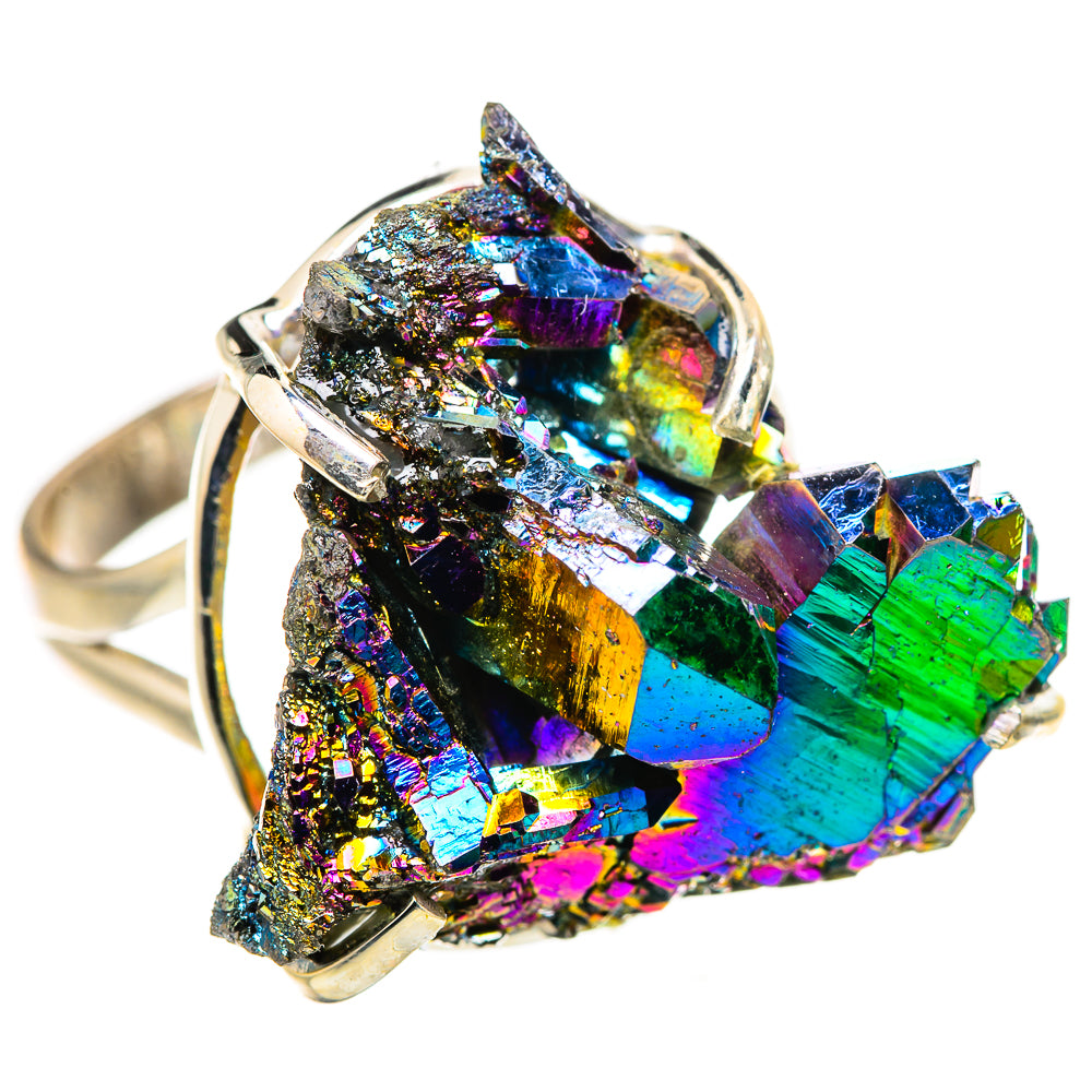 Titanium Sunshine Druzy Rings handcrafted by Ana Silver Co - RING132738 - Photo 2