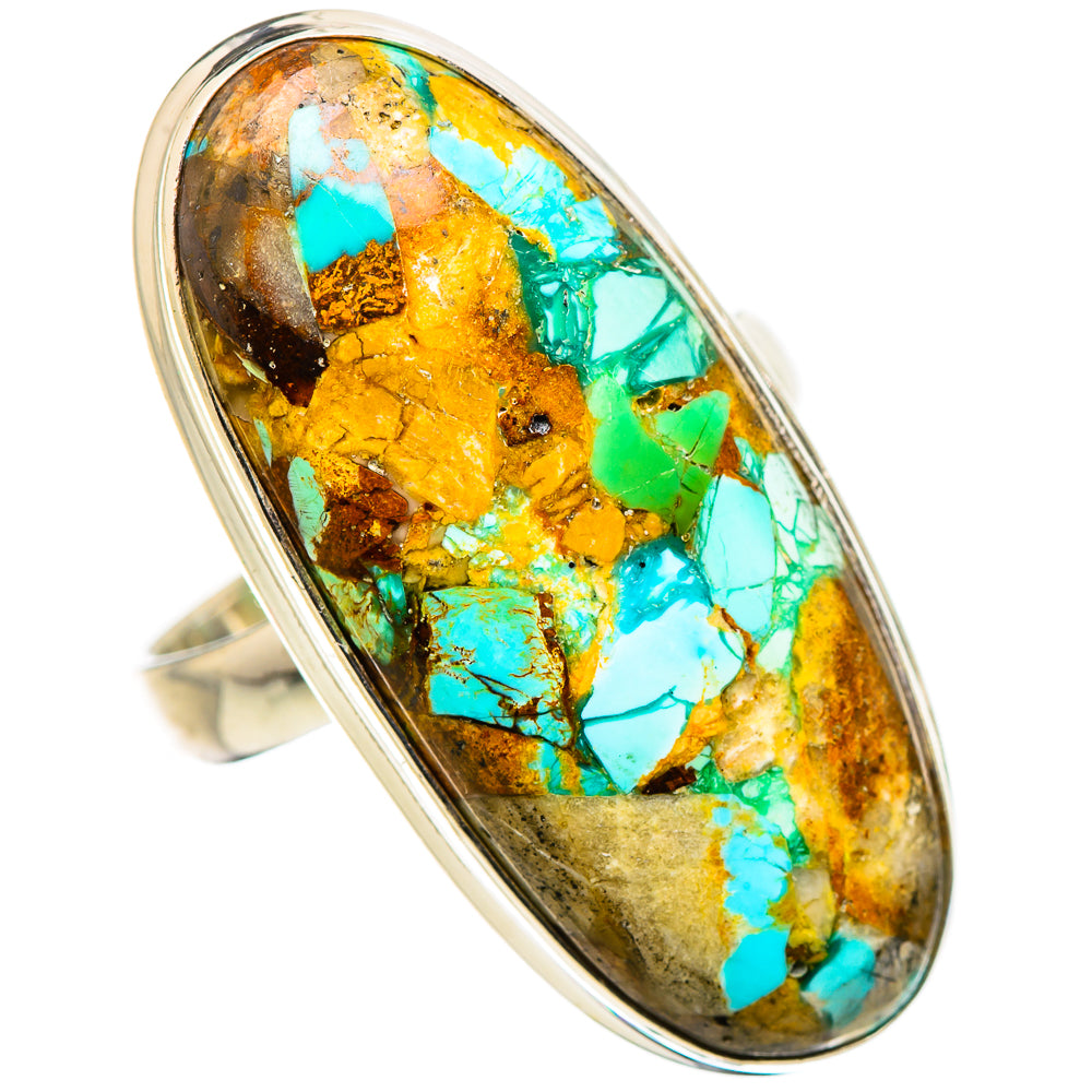 Kingman Mohave Turquoise Rings handcrafted by Ana Silver Co - RING132739 - Photo 2