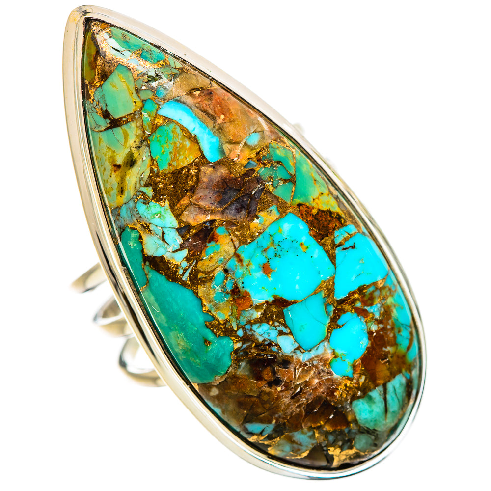 Kingman Mohave Turquoise Rings handcrafted by Ana Silver Co - RING132740 - Photo 2