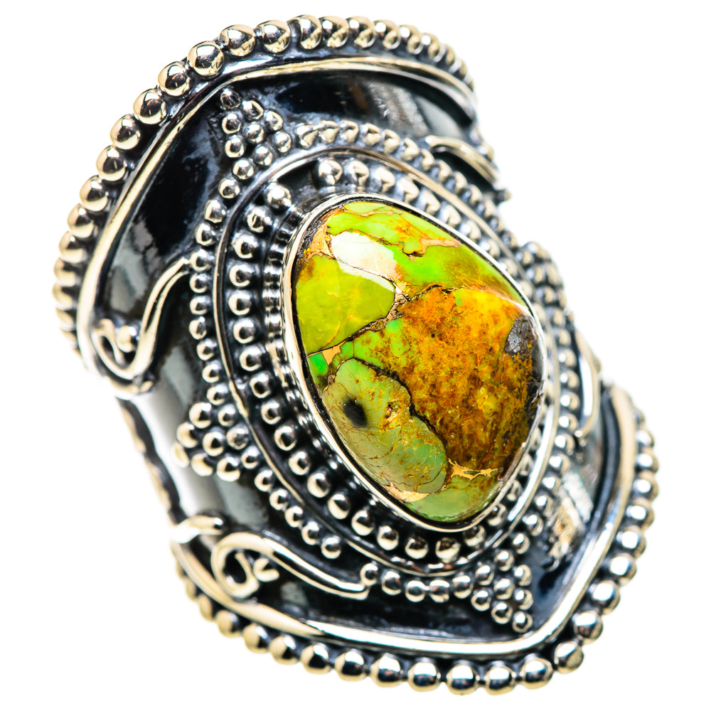 Green Copper Composite Turquoise Rings handcrafted by Ana Silver Co - RING132751 - Photo 2