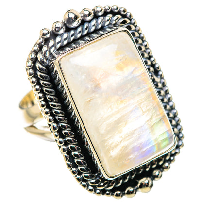 Rainbow Moonstone Rings handcrafted by Ana Silver Co - RING132758 - Photo 2